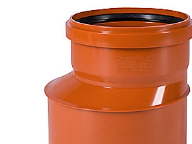 PVC-reduktion 250-200mm - med kort indstiksmf. Ostendorf