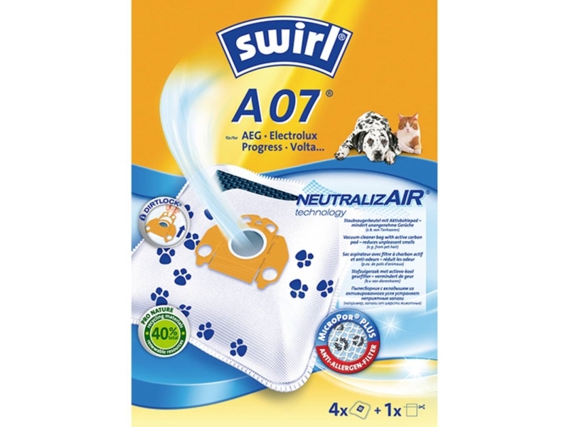 Swirl A 07 Neutralizair, Beholder Vakuum, Støvpose, 4 Stk