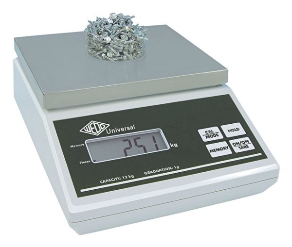 Wedo 50 7012, Vægt Til Elektronisk Kommerciel Anvendelse, 12 Kg, Lys Grå, 1 G, Rustfrit Stål, Berøring