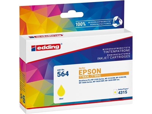 Tintenpatronen Kompatibel Edding Edd-564 Ersetzt Epson 78Xxl / T7894 Single Yellow