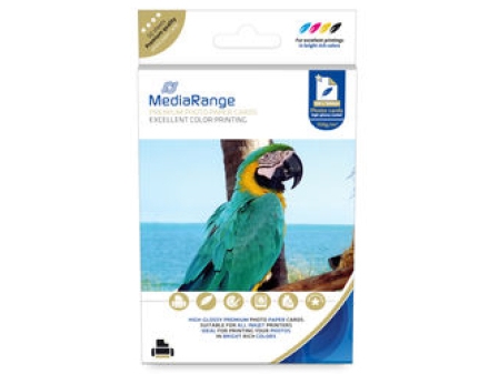 Mediarange Mrink115, Glänzend, 150 G/M², Inkjet, 10X15 Cm, 4X6", Weiß