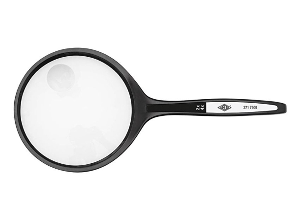 Wedo Forstørrelsesglas Med Håndtag, Rund, Diameter: 74 Mm Rundt Forstørrelsesglas Med Plastlinse, Integreret Mindre Tilføjelse - 1 Stk (271 7509)