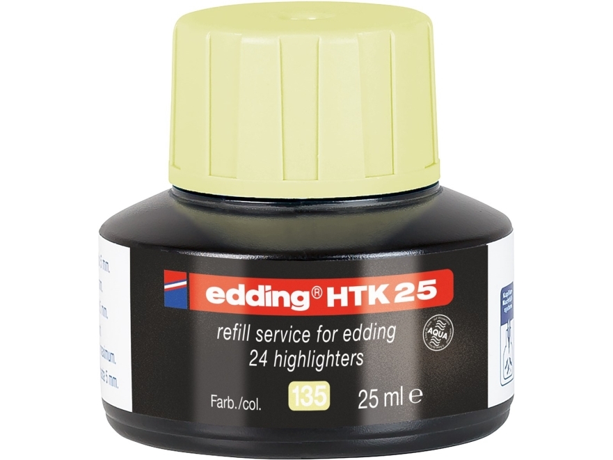 Edding HTK 25, Gul, 25 ml, edding 24, 340, 345, 1 styck | Skrivredskap - Märkpennor - Övriga | GameStuff