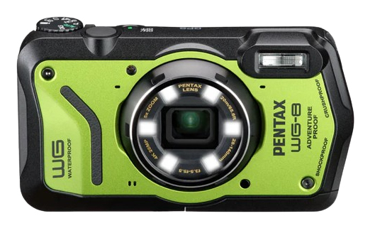 Pentax Wg-8, 20 Mp, 1/2.3", Cmos, 5X, 4K Ultra Hd, Grøn