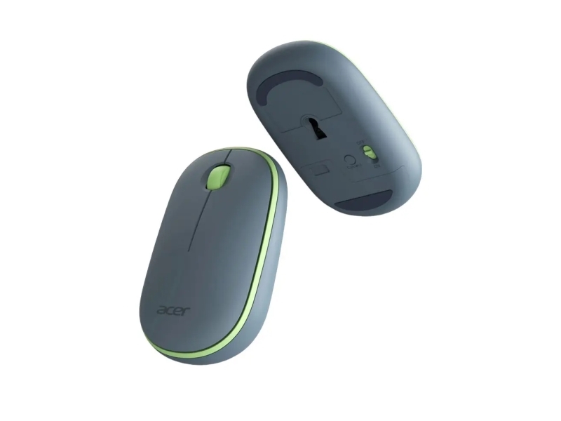 Acer Wireless Bubble Mouse - Amr100 Blue (Retail Pack), Ambidextrous, Optisk, Rf Trådløst, 1600 Dpi, Blå, Grøn