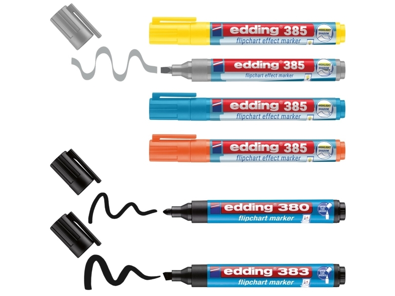EDDING 385/380/383 Flipchart-Marker farbsortiert 1.0 - 5.0 mm 6 St. (4-385-380-383-6)