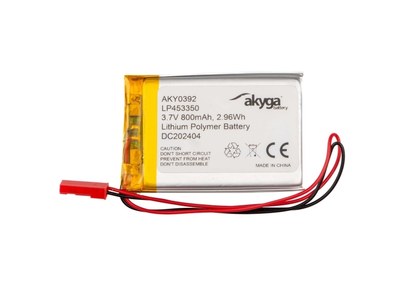 Akyga AKY0392, Batteri, Silver, Litium-Ion (Li-Ion), 800 mAh, 3,7 V, 33 mm | Datortillbehör - Laddare & Batterier - Övriga batterier | GameStuff