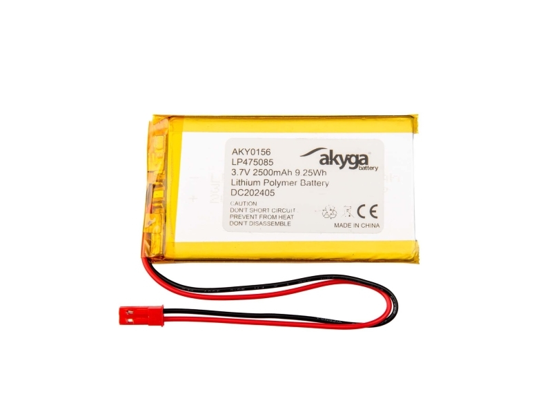 Akyga AKY0156 LP475085 Li-Po 3,7V / 2500mAh PCM JST 2,54 2-Pin 150mm litium-polymer batteri | Datortillbehör - Laddare & Batterier - Övriga batterier | GameStuff