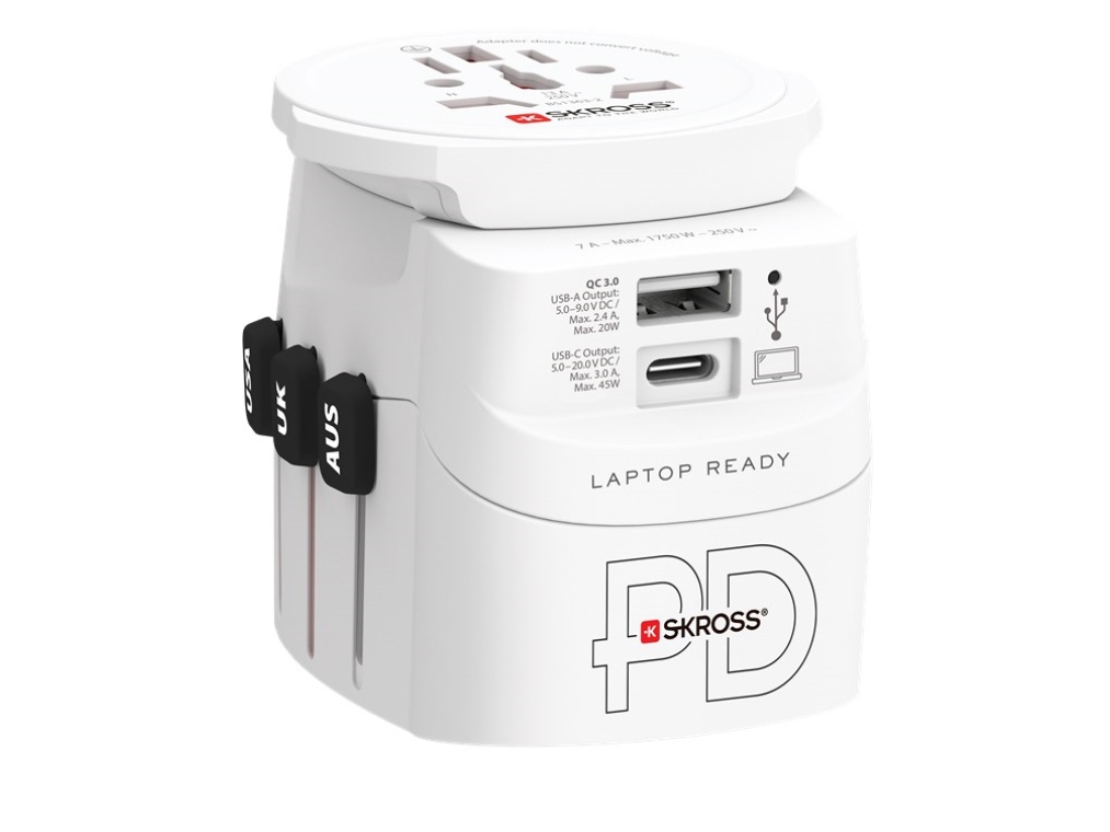 Världsreseadapter PRO Light USB AC45PD World PD 45W Jordad | Datortillbehör - Laddare & Batterier - Nätaggregat adaptrar | GameStuff