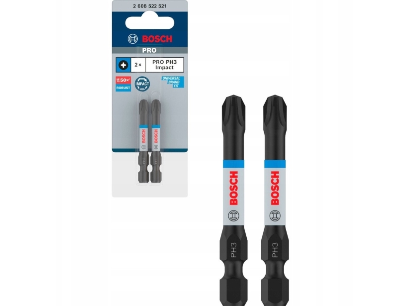 Bosch Accessories 2608522521 2608522521 Krydskærv-Bit Ph 3 2 Stk