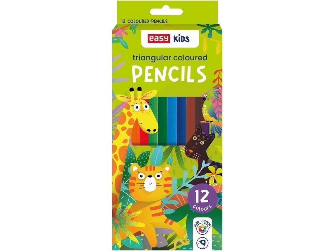 Easy trekantede farveblyanter 12 farver EASY