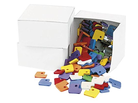WEDO Nyckelhättor fyrkantiga 100 st. sortimentslåda av flexibel plast Dimensioner Produkt ( 262807099 ) | Sport & Träning - Tillbehör - Nyckelringar | GameStuff