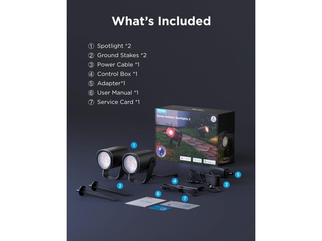 Govee Outdoor Spotlights 2-Pack | Belysning - Utomhusbelysning | GameStuff