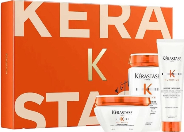 Kerastase_Set Nährendes Shampoo Für Trockenes Haar 250Ml + Haarmaske 200Ml + Thermalnektar Für Das Haar 150Ml