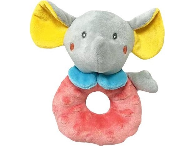 Grå elefant rasler 18 cm
