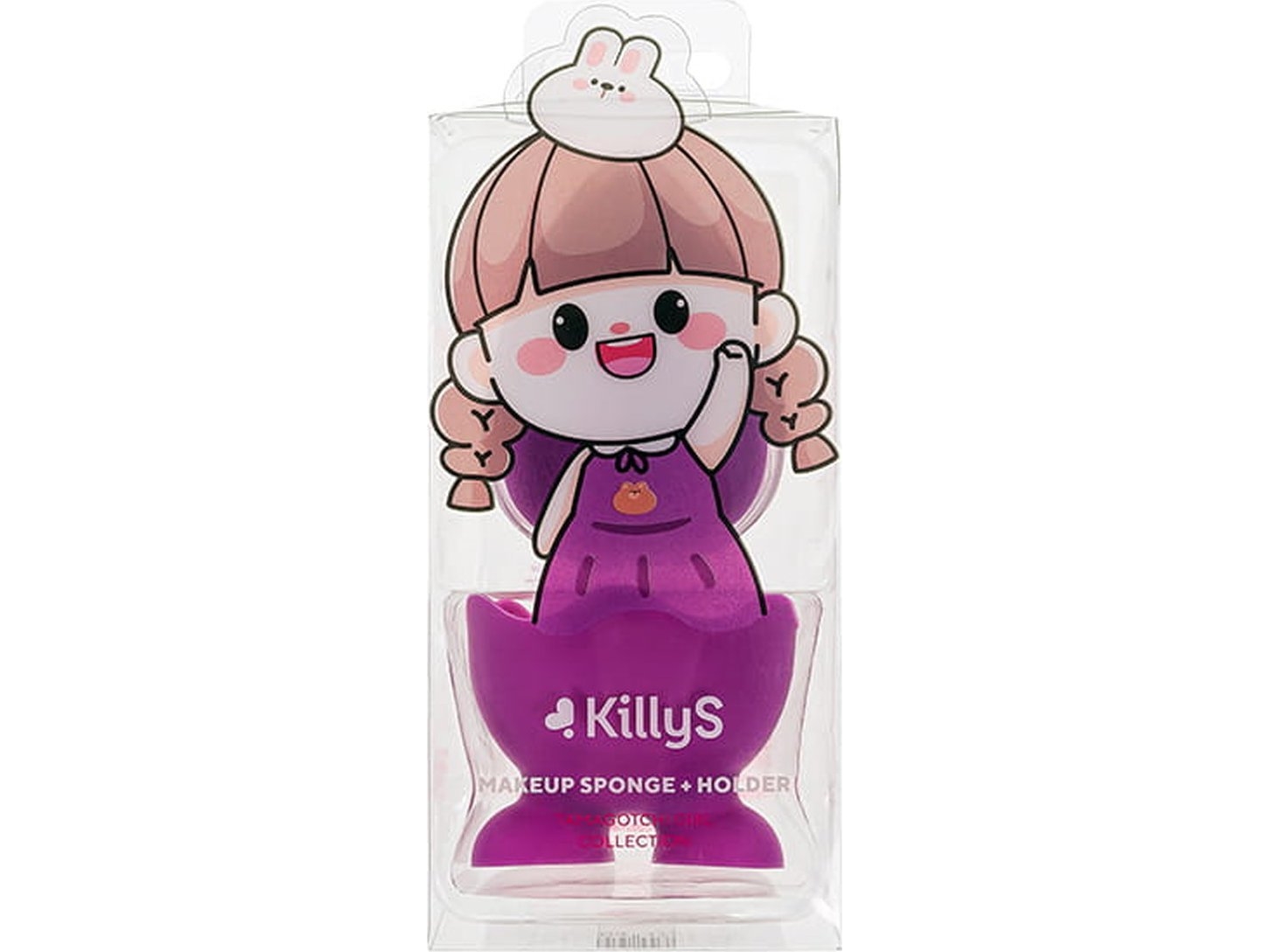 Killys_Tamagotchi Girl Makeup Sponge With Stand Violet 1Pc.