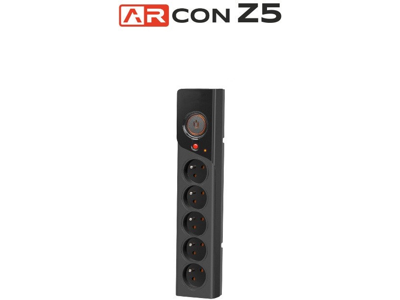 Arcon Z5 3M Sort | Strømskinne | Overspændingsbeskyttelse, 5 Udtag, 3M Kabel