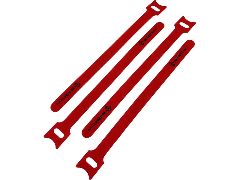 Velcro-kabelbinder med øje, længde 200 mm, bredde 12 mm, rød ALANTEC
