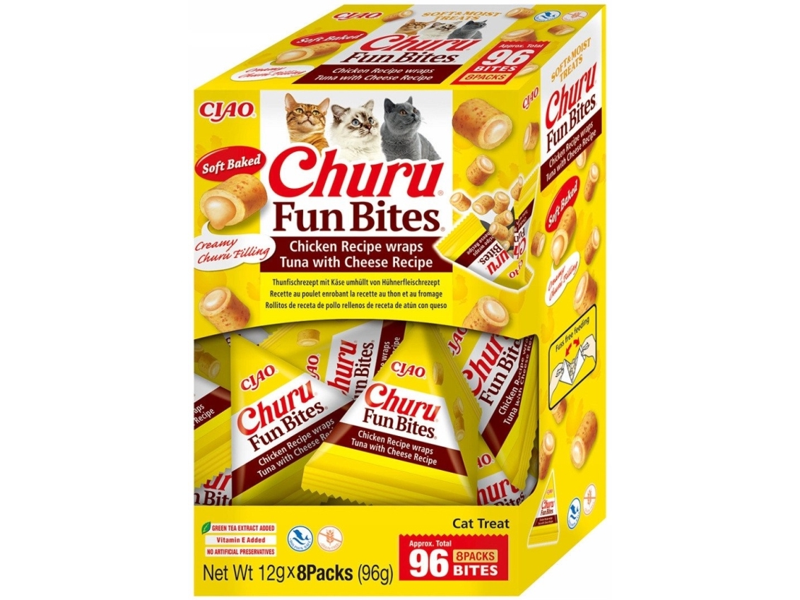 Inaba Cat Fun Bites Chicken&Tuna&Cheese 8X12g (96G)