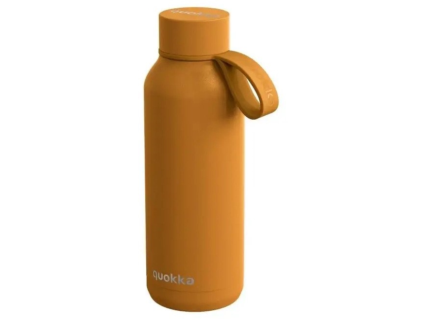 Quokka Solid With Strap - 510 Ml Termoflaske I Rustfrit Stål Med Strop (Sennep)