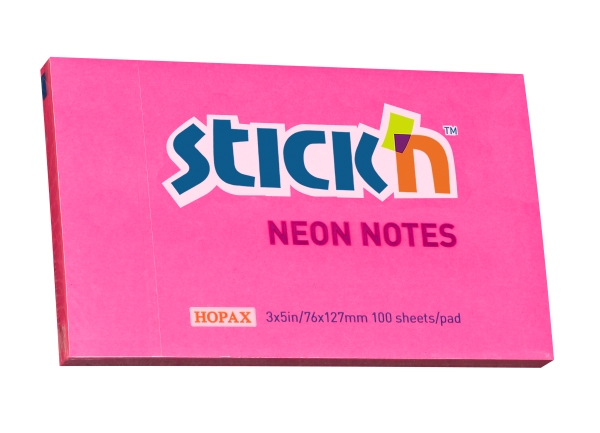 Anteckningsblock 76x127, 100 blad NeonRöd - (12 st.) | Papper & Emballage - Block & Post-It - Anteckningsböcker | GameStuff