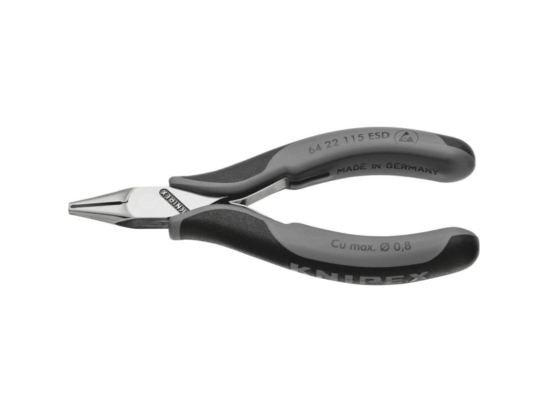 Knipex 64 22 115, Rund-Næse Tænger, Stål, Blå, Rød, 115 Mm, 65 G