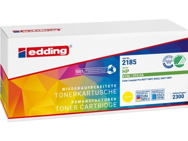 Edding Edd-2185 Tonere Single Erstatter Hp 410A (Cf412a) Gul Kompatibel Tonerkassette
