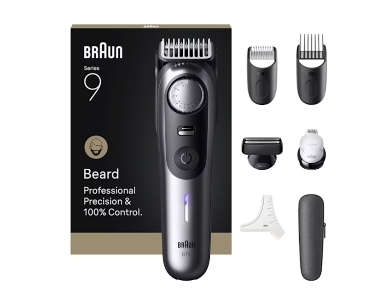 Braun BeardTrimmer 9 BT9520, Tvättbar, Batteri, Svart, Grå | Hårvård - Skägg- / Hårtrimmer - Skäggtrimmer | GameStuff