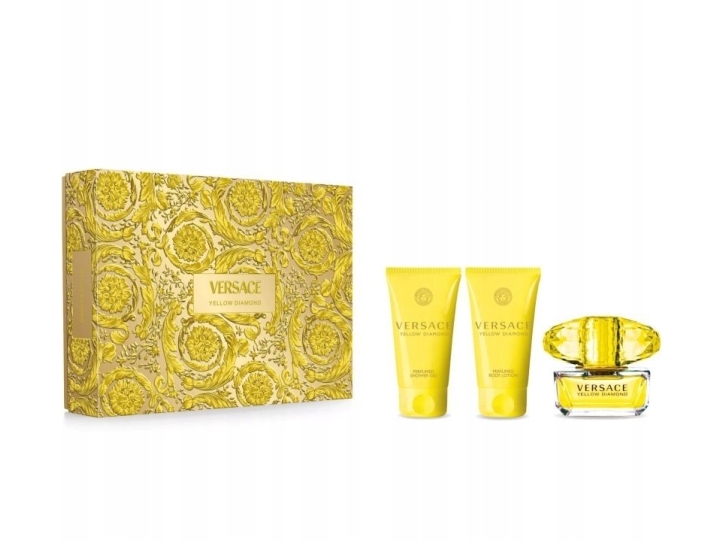 Set Versace Yellow Diamond Edt Spray 50Ml + Shower Gel 50Ml + Body Lotion 50Ml