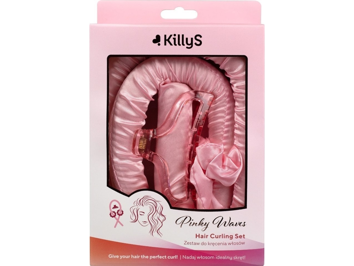 KillyS Pinky Waves krølle-hårrulle med scrunchie og klemme