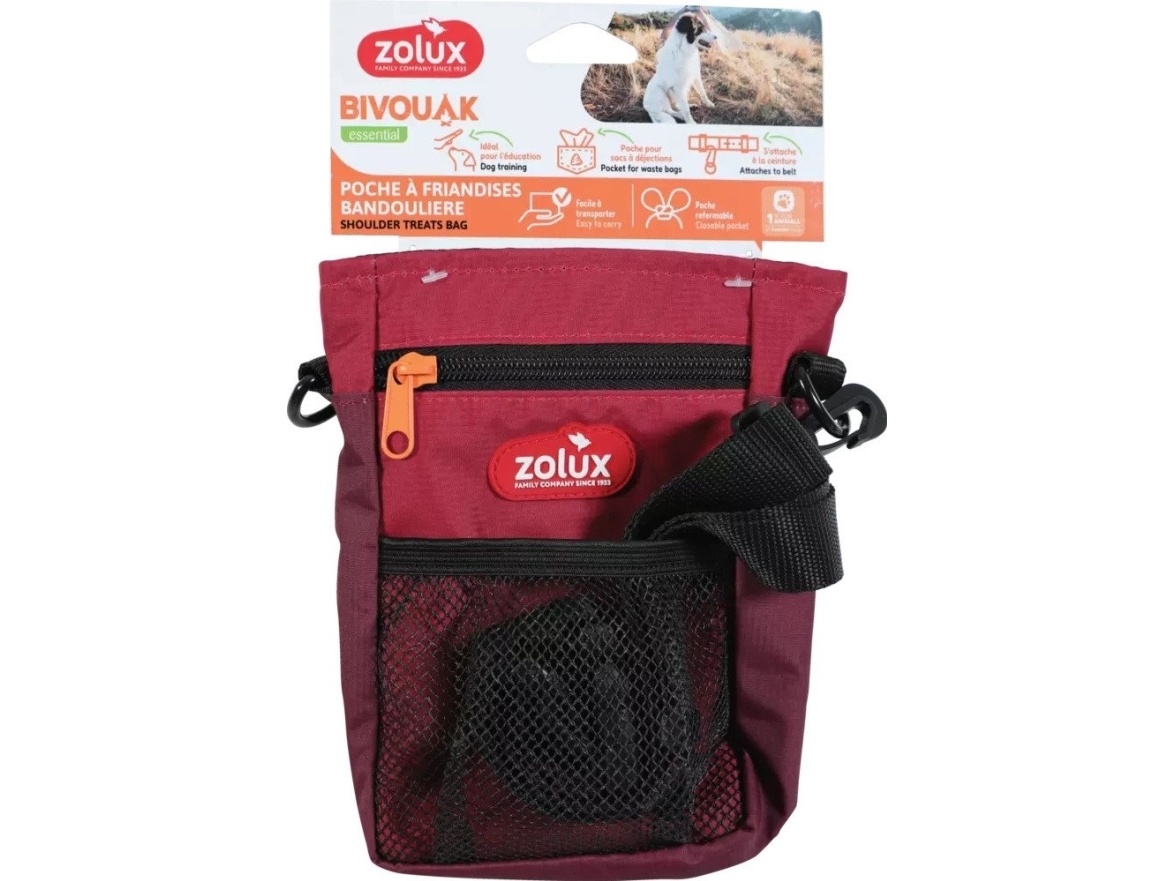 ZOLUX godbidpose til hund med strop BIVOUAK rød