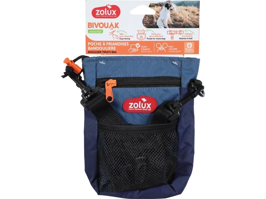 ZOLUX hundegodbids-pung med rem BIVOUAK blå