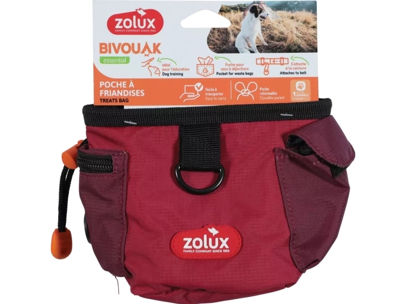 ZOLUX taske til hundegodbidder BIVOUAK rød