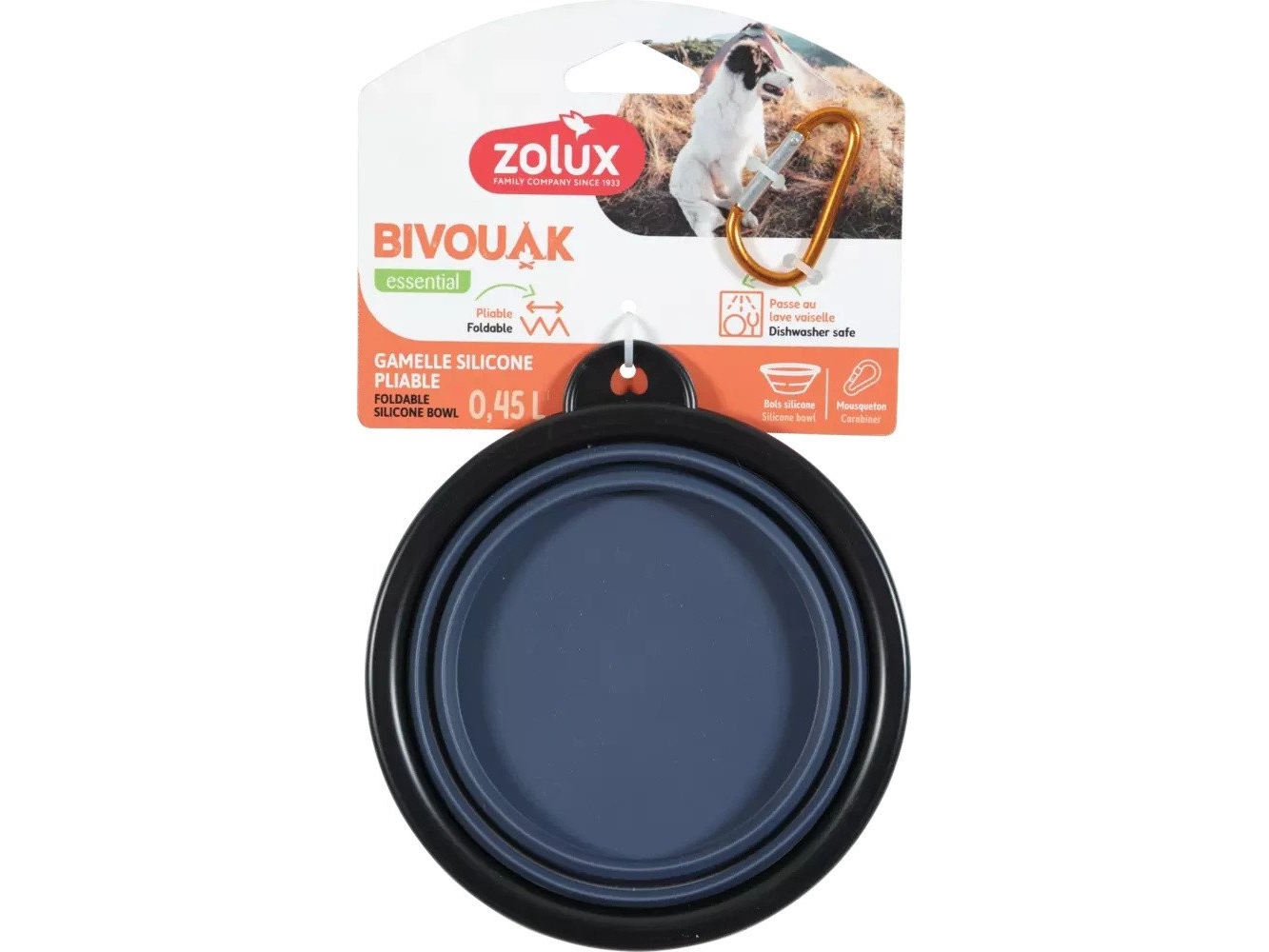 Zolux Foldbar Hundeskål Bivouak 450 Ml Blå