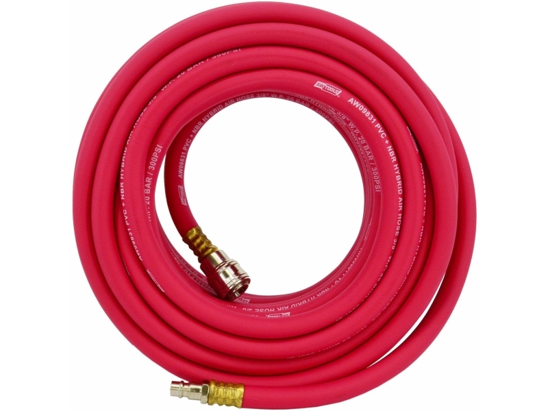 AWTOOLS WAZ pneumatisk hybrid slange med hurtigkobling 10 mm x 15 m