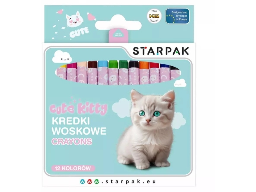Starpak Wachsfarben 12 Farben Cuties Kitty Stk Pud 12/144
