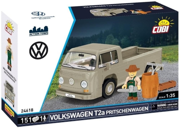 Cobi Volkswagen T2a Fladvogn (Grå, Skala 1:35)