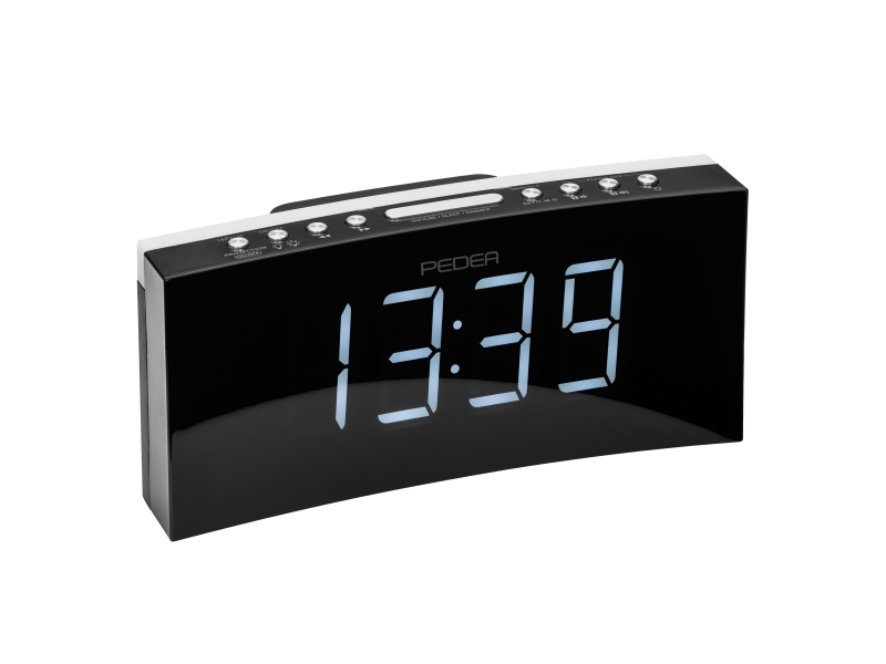 PEDEA 55005200, Ur, FM, 87,5 - 108 MHz, Automatisk tuning, LED, Sort, Grå