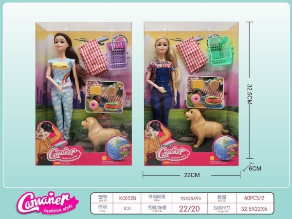 Dukke Med Hund - Picnic Kq152b