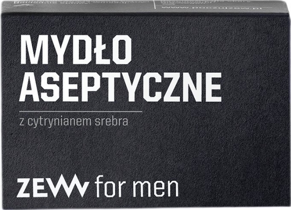 Zew For Men Natural Antiseptic Soap For Hands, Body, And Face With Silver Citrate And Birch Charcoal 85Ml