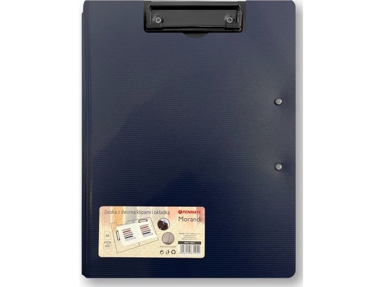 Deska z dwoma klipami i okłądką PENMATE Morandi A3/A4 czarna