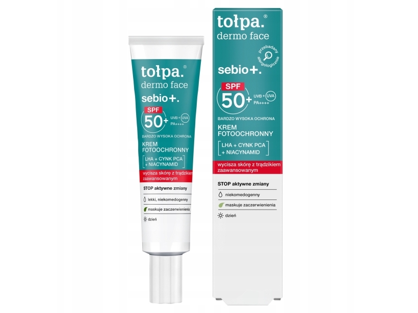 TOŁPA_Dermo Face Sebio+ Creme med SPF50+ PA++++ 40ml | Hudvård - Solprodukter - Kroppsvård - Solkräm | GameStuff