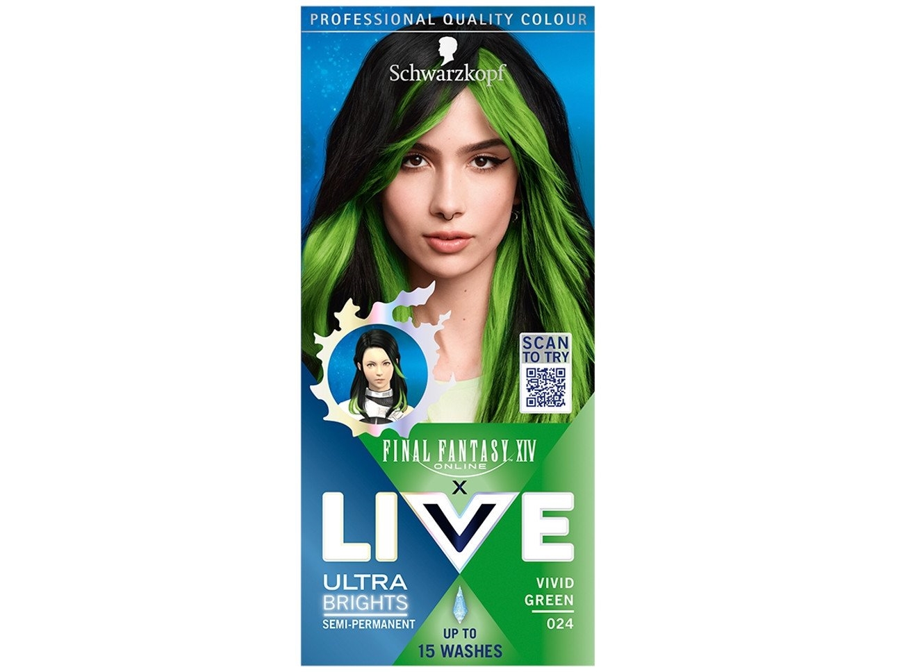 Schwarzkopf Live Ultra Brights X Final Fantasy Xiv Online Haarfärbemittel 024 Vivid Green
