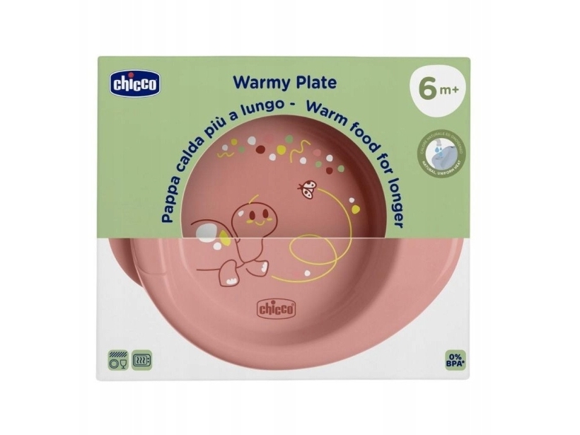 Chicco opvarmet tallerken, pink, 6 m+ (CHICCO-1600015)