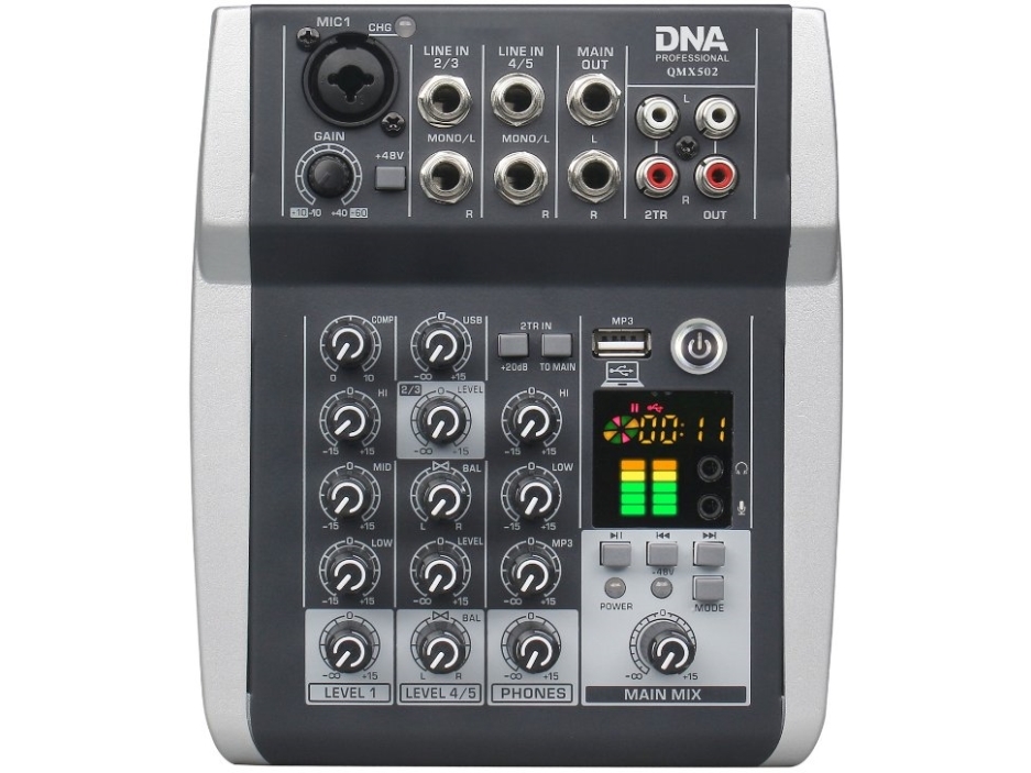 Dna Qmx502 Analog Lydmixer 5 Kanaler Blå