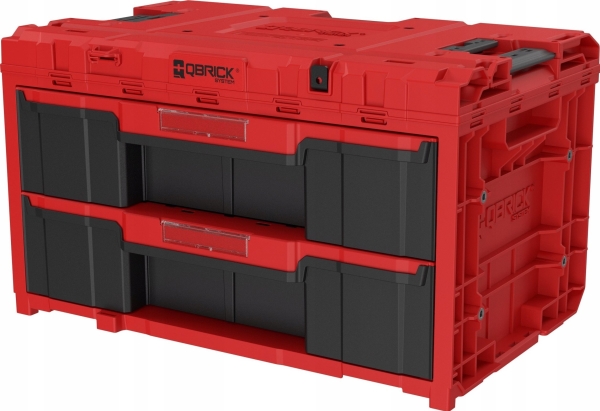 Q-Brick verktygslåda med lådor Qbrick System ONE 2.0 DRAWER 2 Plus TOOLBOX EXPERT Raudonas Ultra HD Custom