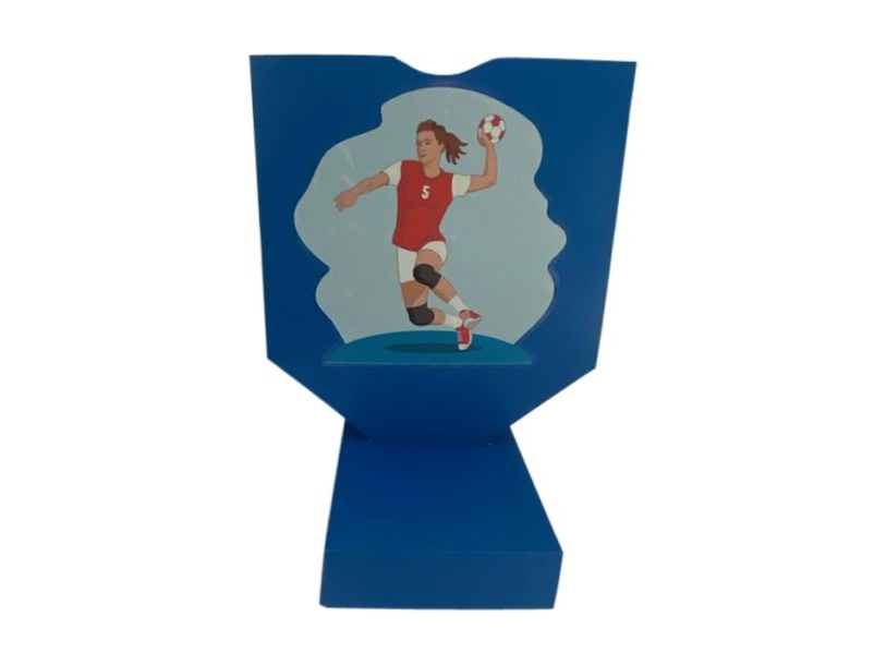 Handball-Liedschild Mit Mädchen, Blau
