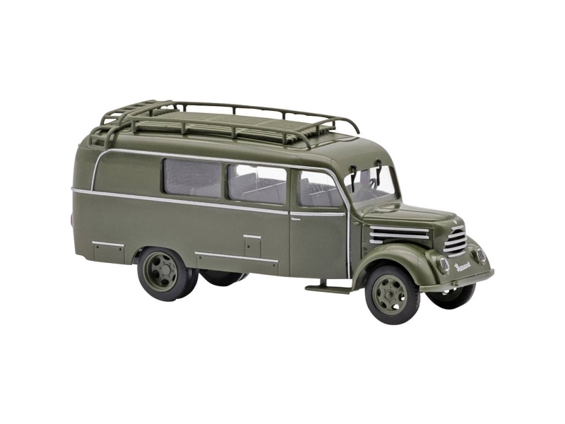 Busch 51855 Busmodell Robur Garant K 30 Kombi-Anhänger, Nva