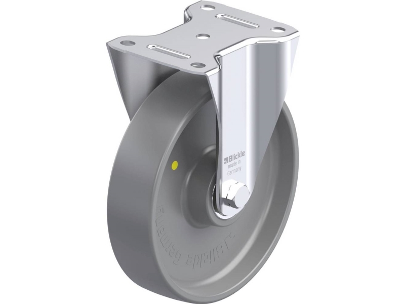 Blickle 614107 B-Po 200K-Els Bockrolle/Stahl-Festrolle | Raddurchmesser 200 Mm | Tragfähigkeit (Max.) 400 Kg | 1 Stk