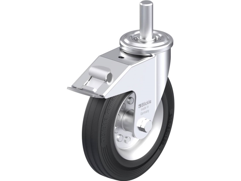 Blickle 576801 Lez-Ve 200R-22-Fi Stahllenkrolle, Raddurchmesser 200 Mm, Max. Tragfähigkeit 205 Kg